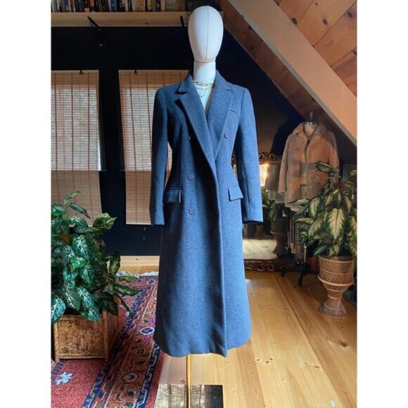 Vintage Wool Trench Coat Grey - Picture 2 of 8